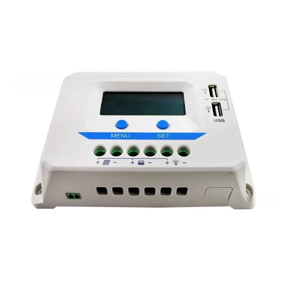 12/24V Solar Charge Controller with LCD Screen Dual USB Ports FOR RVs FOR Camping FOR Solar Yachts FOR Streetlights