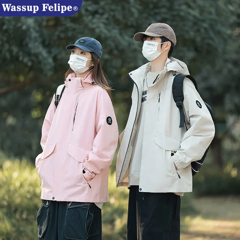 

Wassup Felipe Men's Casual Windproof Warm Comfortable Hooded Jaet Outdoor Faionable All-Match Polyester Fiber Coat