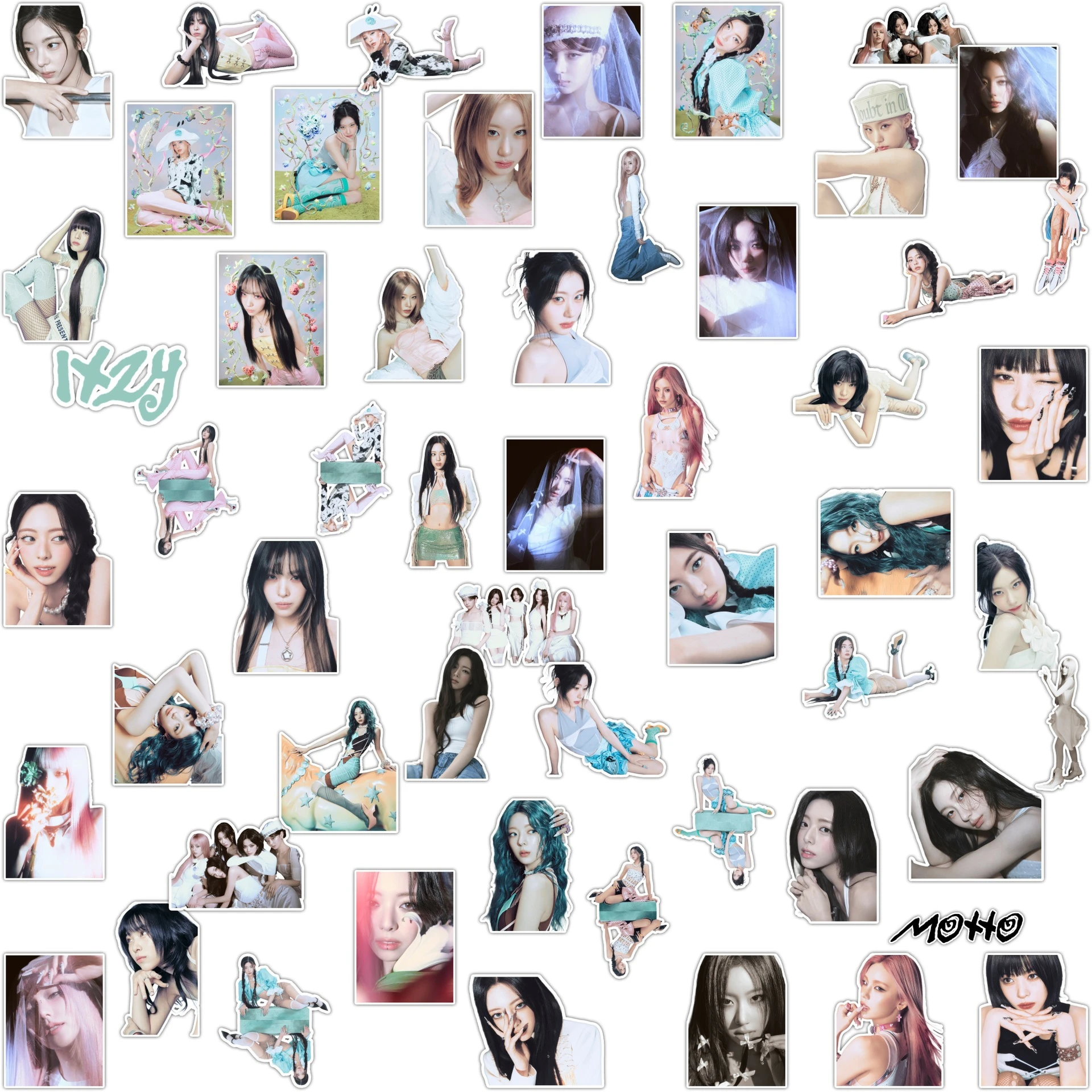 In-stock 55PCS NEW KPOP ITZY mini album Motto sticker,Ryunjin,Yeji,Yuna,pop-up store fans merchandise,Glitch,Look,Pocket,Decals view 5