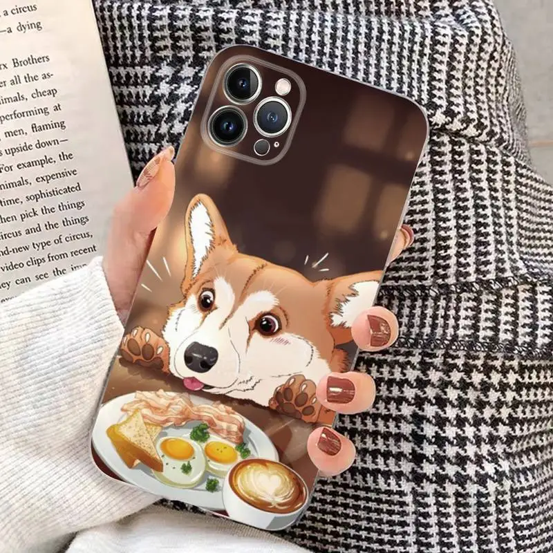 Cute Corgi Phone Case Silicone Soft for iphone 14 13 12 11 Pro Mini XS MAX 8 7 6 Plus X XS XR Cover