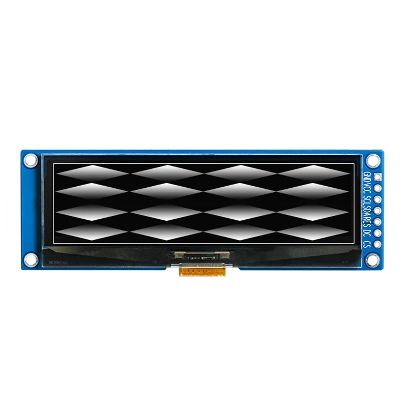 2. 7-calowy wyświetlacz OLED o rozdzielczości 256*64 interfejs SSD1322 Driver SPI obsługuje 16-poziomowy wyświetlacz przemysłowy w skali szarości 7Pin biały