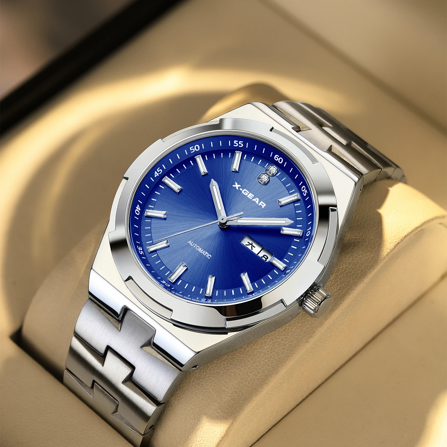 Мужские часы X-GEAR с автоматическим механическим механизмом, светящиеся, водонепроницаемые, модные и классические