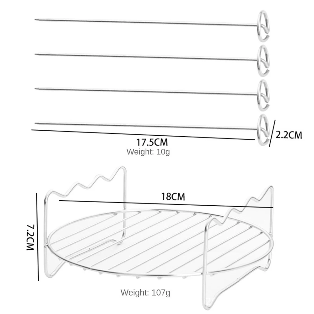 Reusable Air Fryer Racks Tray, Air Fryer Universal Accessories, Baking Rack,Round Stackable Grill, Fit All Airfryer