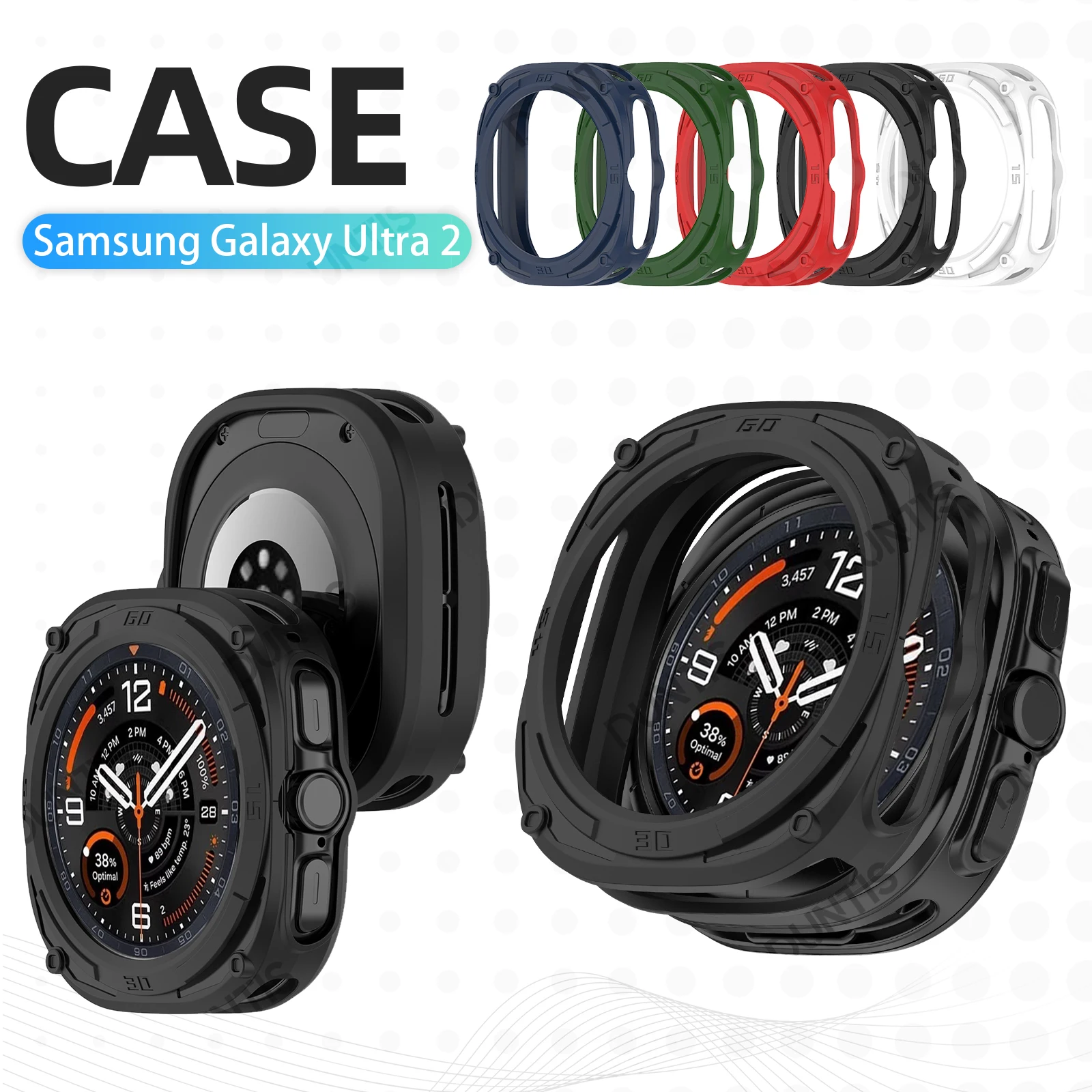 Protective Case Cover for Samsung Galaxy Ultra 2 47mm Shock-Proof Soft Silicone Shatter-Resistant Smart Watch Shell Accessories
