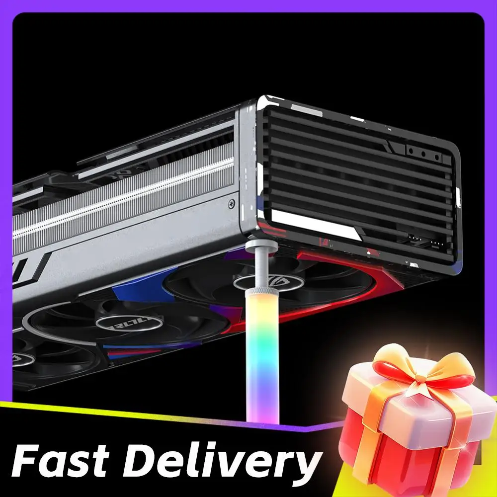 

Кронштейн для видеокарты 5В 3-контактный ARGB, регулируемый, телескопический, поворотный, держатель для видеокарты из алюминиевого сплава, аксессуар для настольного ПК