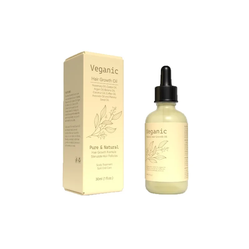 Olejek na porost włosów Naturalny olejek rozmarynowy Czysty, wegański, veganiczny olejek na porost włosów