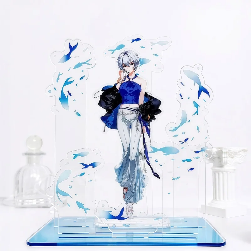 Ocean's Response Series Acrylic Scene Display Stand, Fish Group Background Backdrop, for Anime Kpop Figure Standee Desk Decor