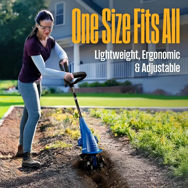 Westinghouse Mini cultivador elétrico com fio de 6 polegadas e 2,5 Amp para jardinagem, leve, 4 lâminas de aço