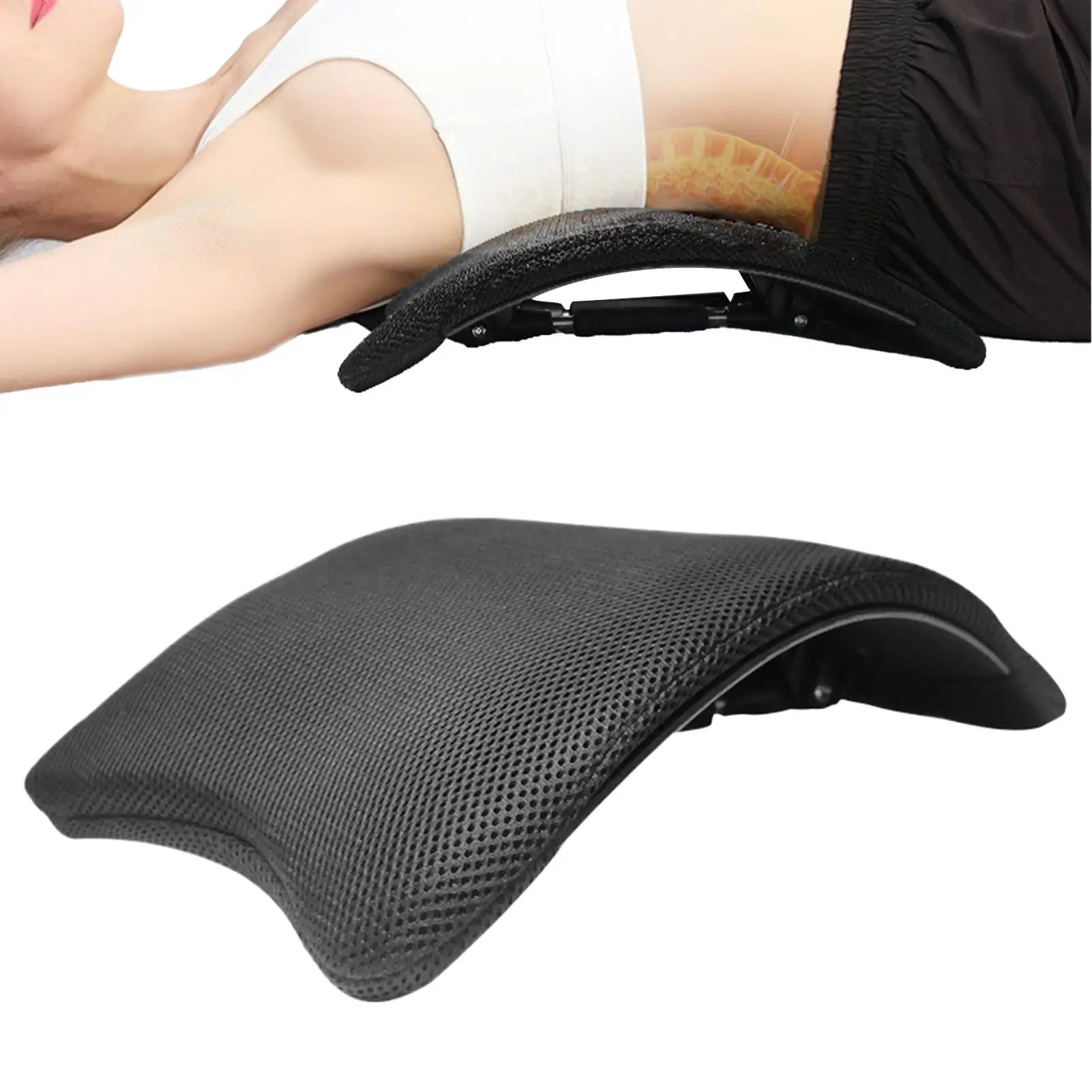 

Yoga Lumbar Support Board Portable Adjustable Pillow Back Cracking Device For Women Alignment Home Travel Yoga Fitness Exercise