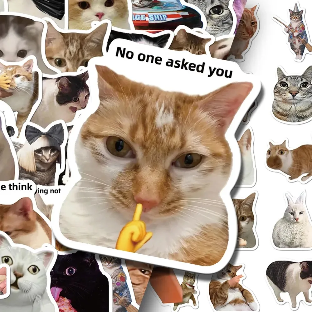 

10/30/50pcs Classic Funny Cat Meme Stickers Cute Cartoon Animal Kitten Decals DIY Luggage Phone Guitar Car Sticker for Kids Toy