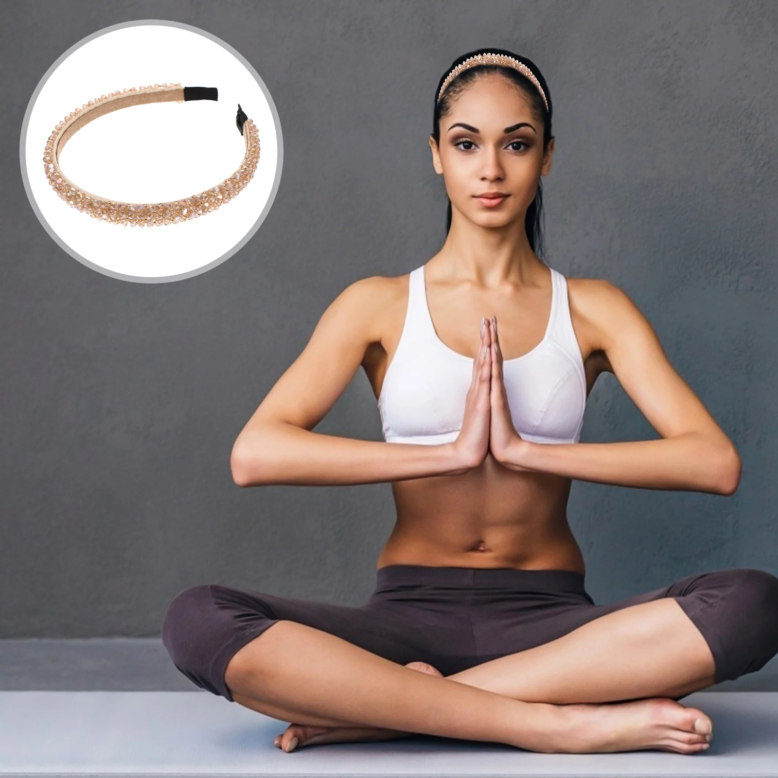 Beaded Headband Vintage Elegant Headdress For Women Party Banquet Headbands Hair Decor Accessory