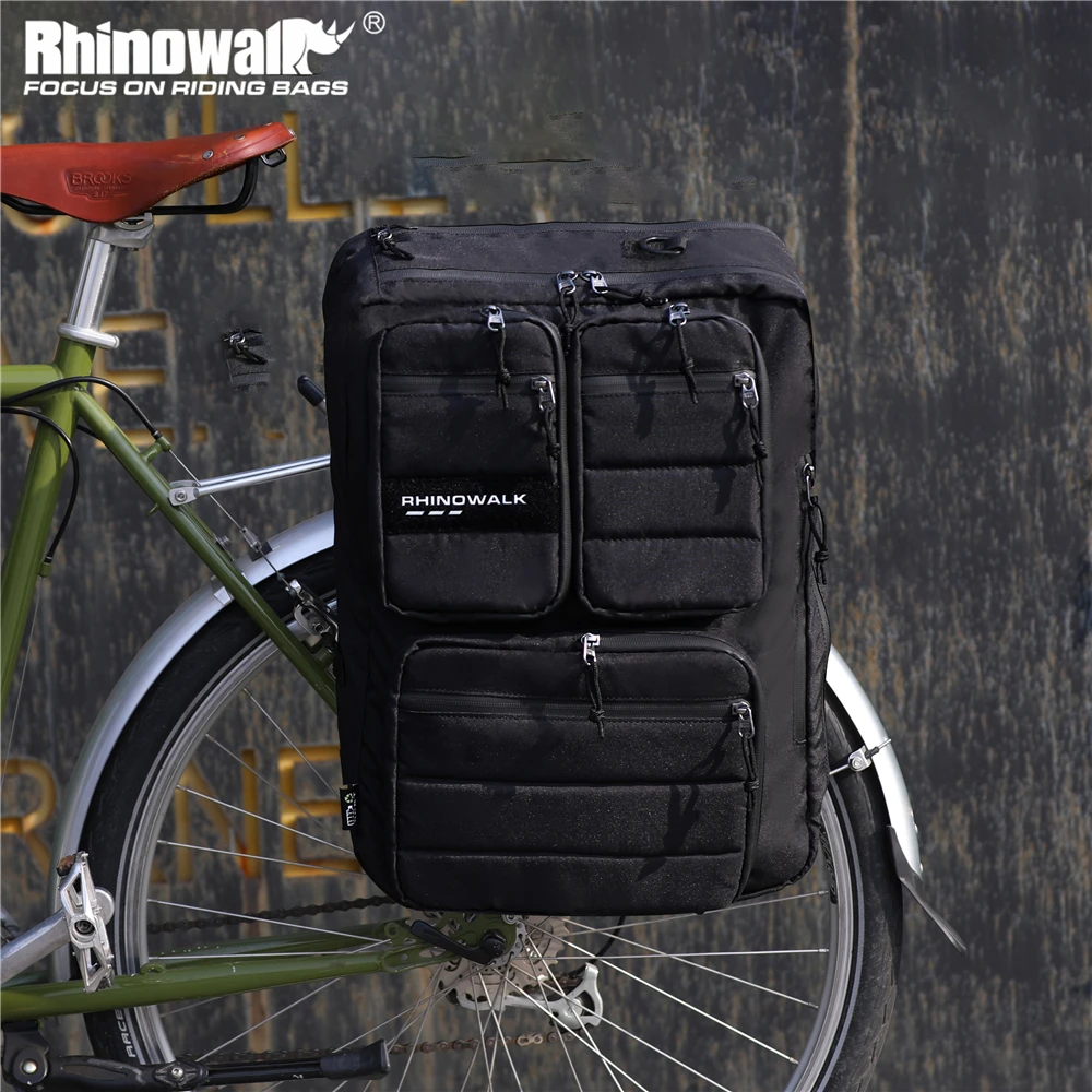 

Rhinowalk Bicycle Bag 25L Bike Saddlebag Multifunction Outdoor Riding Backpack Shoulder Bag Big Capacity Luggage With Raincover