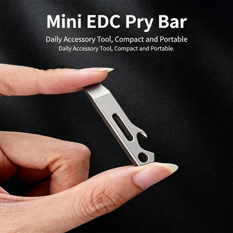 Pocket Pry Bar Tool with Flat Pry Tip and Bottle Opener, Small Manual Utility Piece for Package Opening, Repair Work and D2RD