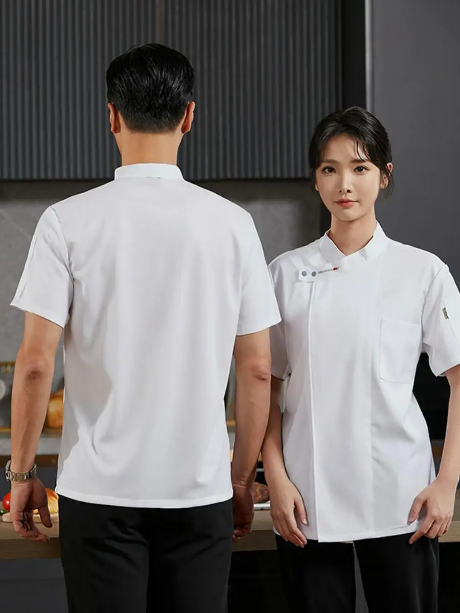 

Мужская летняя рабочая форма для поваров: тонкая, дышащая, для ресторанов, отелей, пекарен, влагоотводящая, весенняя рабочая одежда