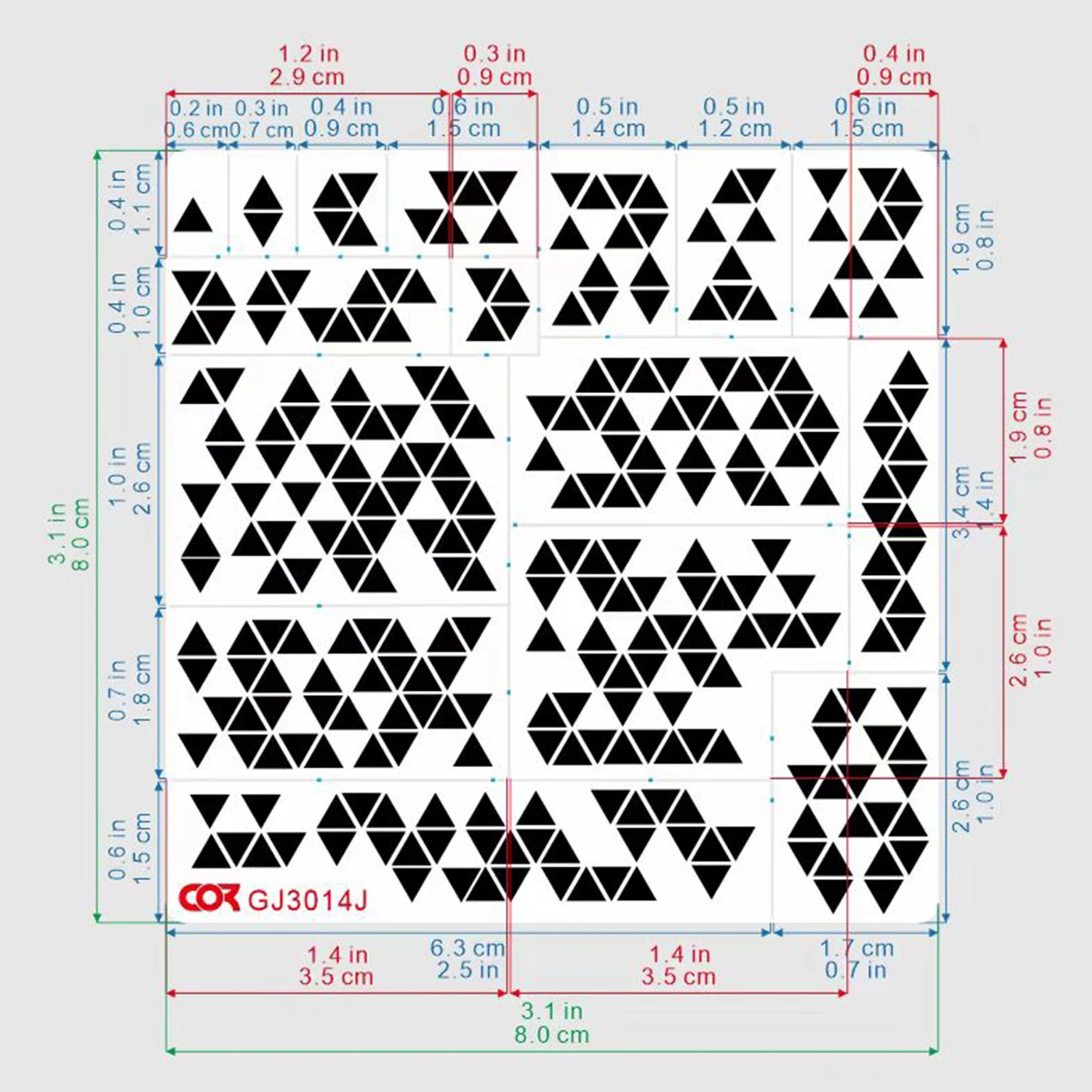 Malwerkzeuge für den Modellbausatz, wiederverwendbare Metall-Hohlluftschablone, Sprühmaske, Flugzeuge und Fahrzeuge, digitale Dreieck-Tarnung – Detail 1