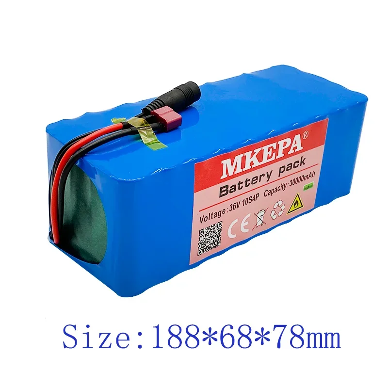 36V 10S4P 30Ah battery pack 500W high power battery 42V 30000mAh Ebike electric bicycle BMS 42v battery with xt60 plug