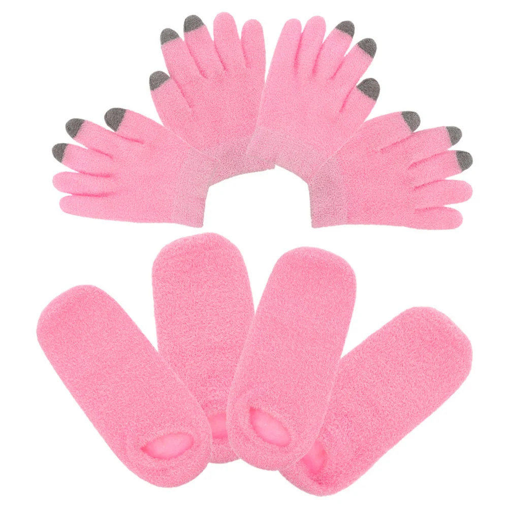 

2 Pairs Yarn Touch Screen Gloves Dry Feet Socks Hydrating Warm Hands Touchscreen for Sleeping