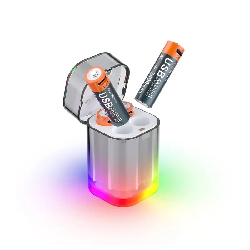 Daily Sale AA Battery Charging Case With 4-Pack Li-Lon Rechargeable Batteries(2400Mwh) For VR Controller Remote Control B