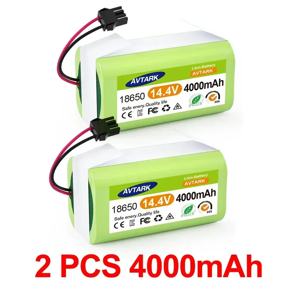 

2 Pcs 14.4V 4000mAh Li-ion Replacement Battery for Conga Excellence 990 950 1090 1790 1990 Ecovacs Deebot N79 N79S Eufy RoboVac