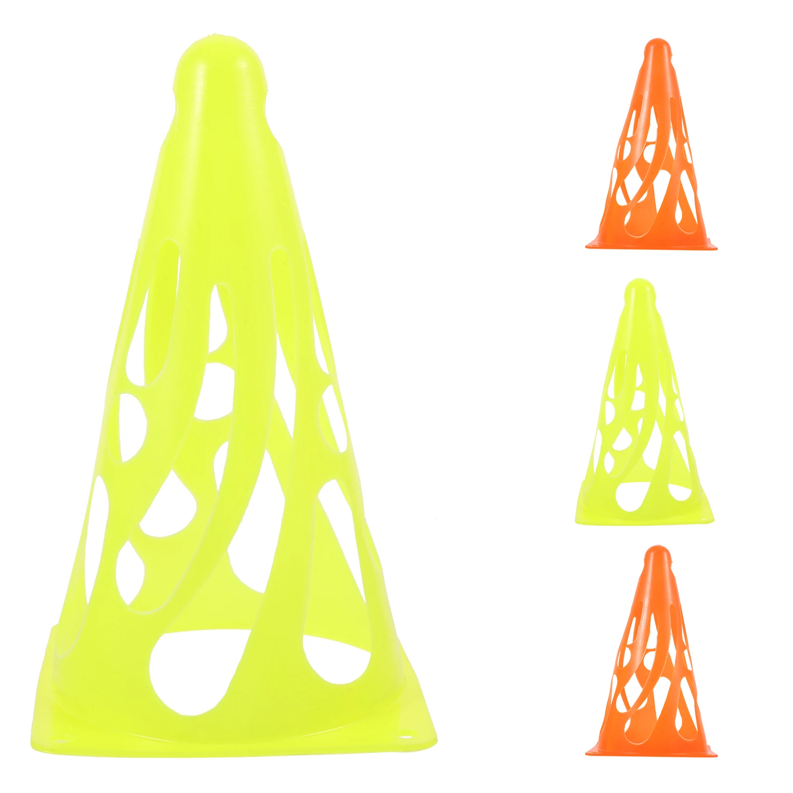 

4pcs Training Cones Orange Fluorescent Green Football Soccer Agility Hurdles Mini Traffic Cone Storage Stackable PE Material