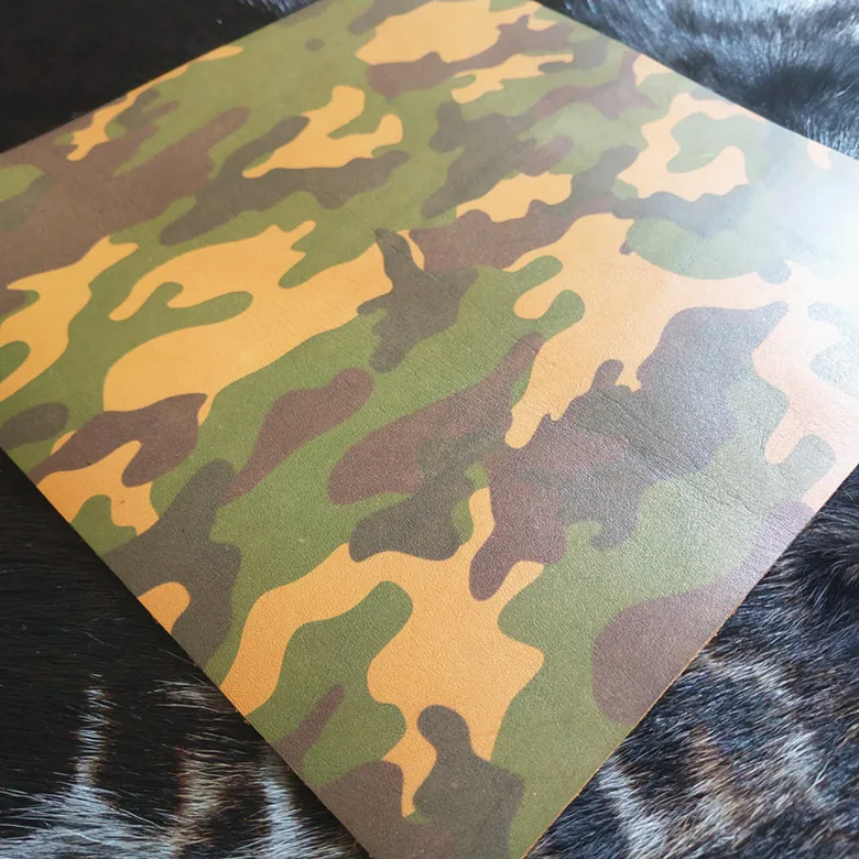 1.8-2.0mm genuine wax camouflage vegetable tanned leather handmade diy greasy head layer cowhide leather fabric