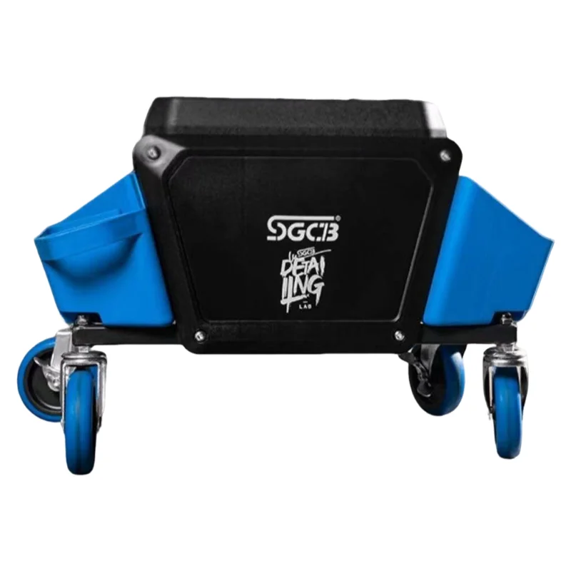 Ofeeny Blue Mobile Rolling Work Stool Auto Detailing Polishing Chair Portable Car Beauty Service Seat With Wheels