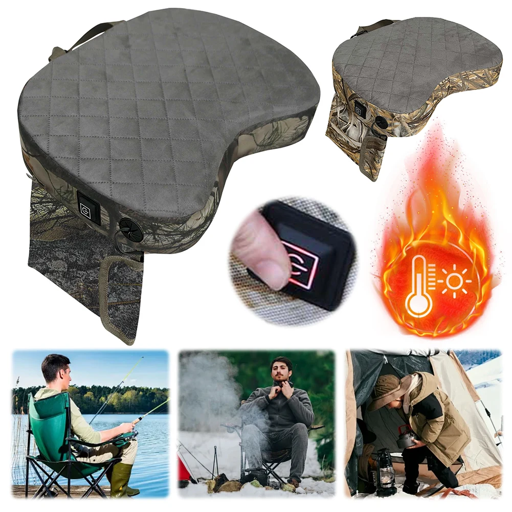 Hunting Heated Seat Cushion USB Power Heating Seat Cushion 3 Levels Outdoor Seats Cushion for Office Park Boat Stadium