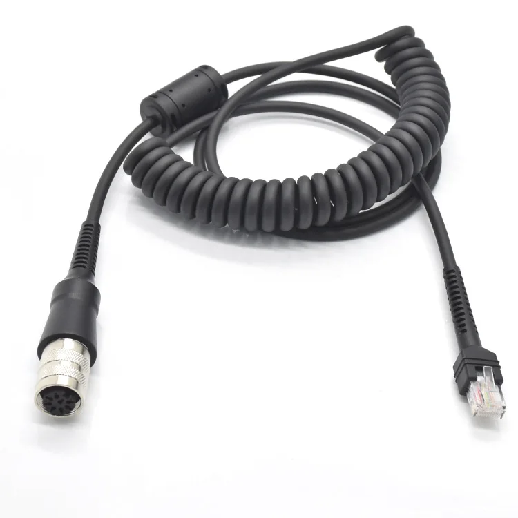 

Handheld Code Scanning Gun Circular Connector C091D-8P Female Plug Forming To RJ45 Connector with Spring Wire