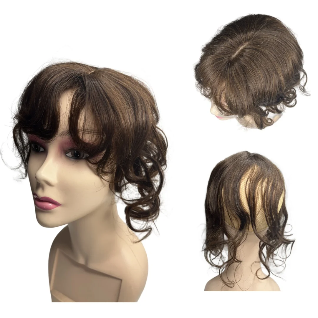 14 بوصة كليب في الشعر المجعد توبر للنساء الشعر البشري القبعات العالية مع الانفجارات الشعر التمديد غطاء فروة الرأس الطبيعي فقدان الشعر #1