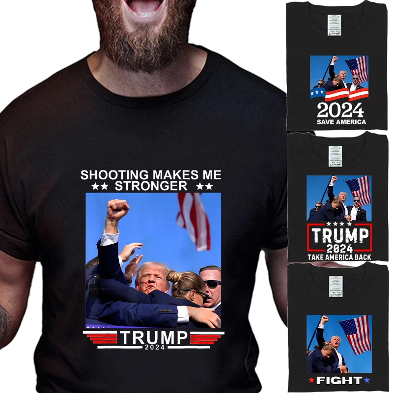 Fight Make America Great Makes Me Stronger Trump Tshirts Again New Tshirts Take America Back T Shirts for Men Print Tshirt Man