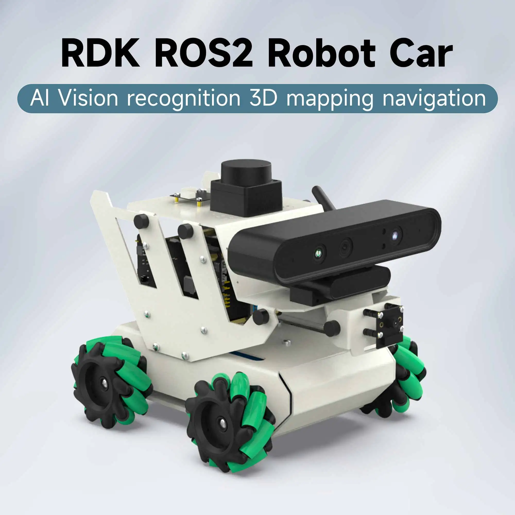 ROS2 AI Robot Car with Mecanum Wheel SLAM Mapping Navigation MultiModel Automation Driving Kit For DIY Educational Project