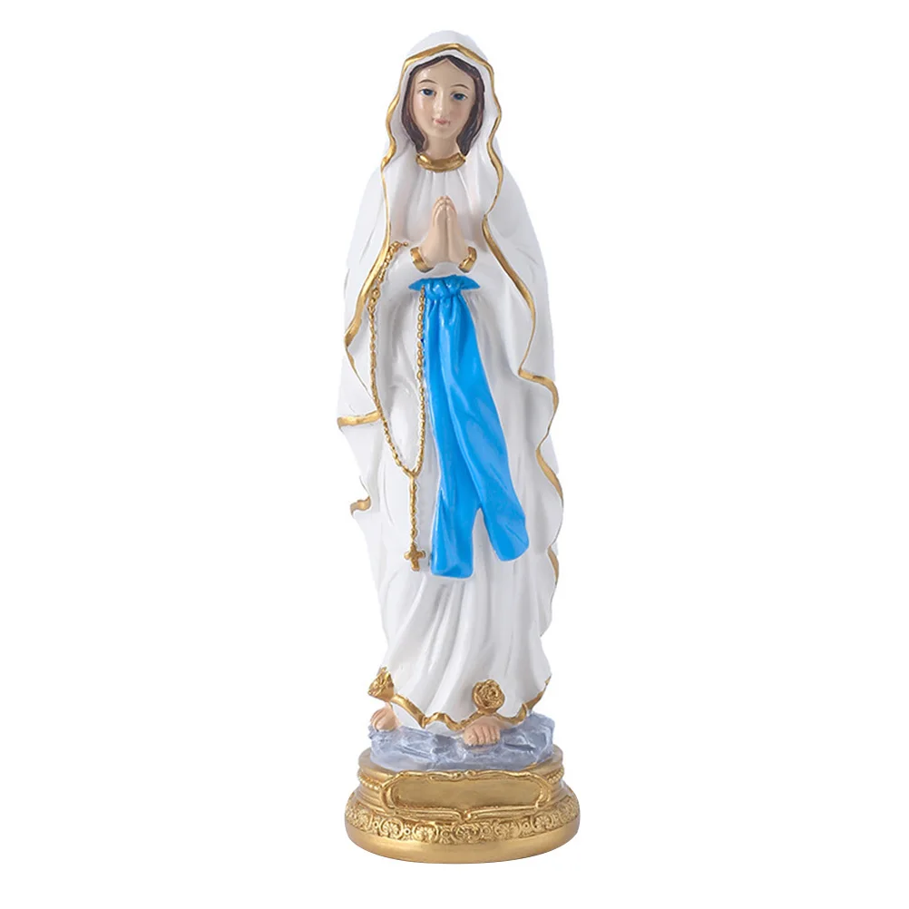 

1pcs Virgin Statue Resin Craft Desktop Decoration For Home Church Office Tabletop Mary Ornament Decorative Mary Adornment
