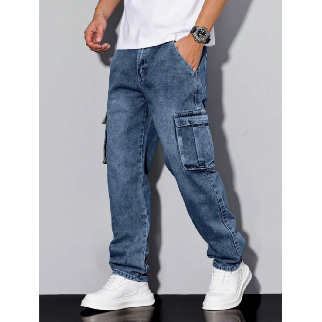 

Plus Size 6XL 5XL 4XL 2026 New Style Men's Jeans multi pocket denim work pants straight leg denim pants