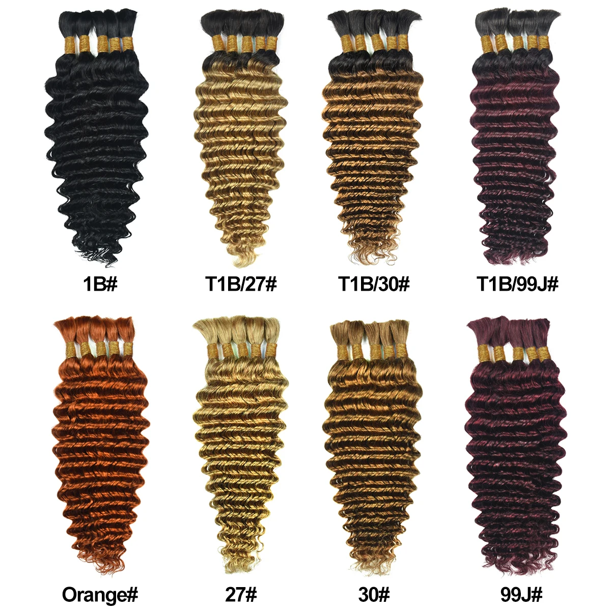 Deep Wave Bulk Human Hair 100g No Weft Human Hair Bundles Micro Human Braiding Hair for Boho Braids Human Braiding Hair HairUGo