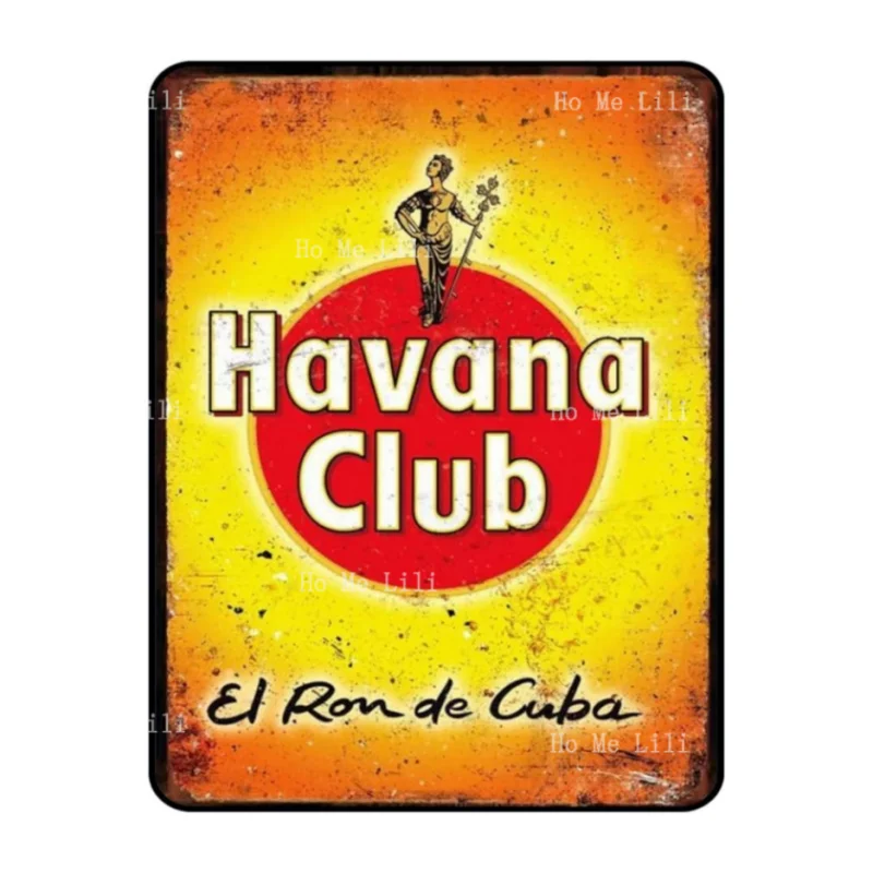 Havana Club Vintage Man Cave Bar Pub Shed Novelty Metal Tin Wall Sign El Ron De Cuba Rum Inspired Alcohol Drink