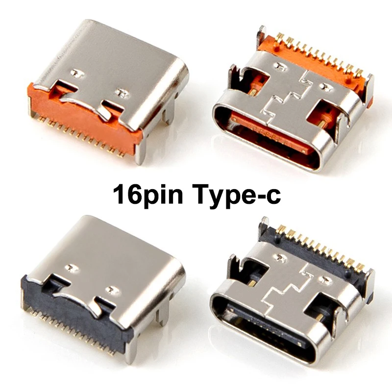 

10/20pcs USB-3.1 Type-C 16pin Female Socket Connector Hd Transmission Interface For Smartphones End Plug Charging Plug
