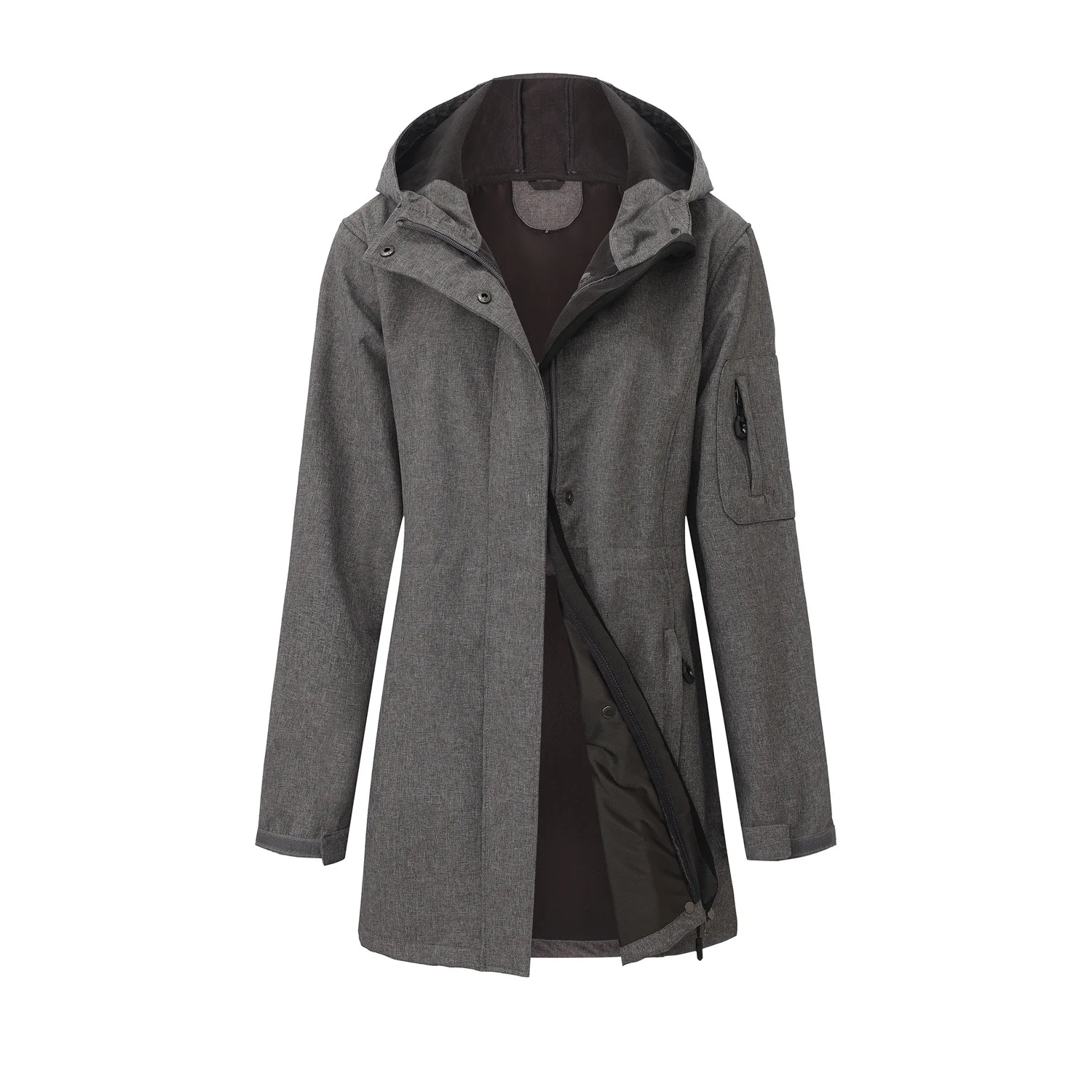 

White Black Navy Army Green Clothes 3xl XXXL New Arrivals Trench Coat Woman Hooded Long Jacket 2025 Autumn Winter Clothing Gray