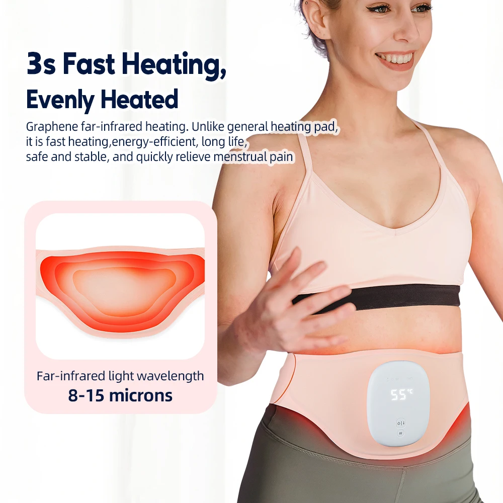 Menstrual Heating Pad Portable Warming Belt Thermal Massager Menstrual Pain Relief Warm Palace Belt Period Cramps Hot Compress