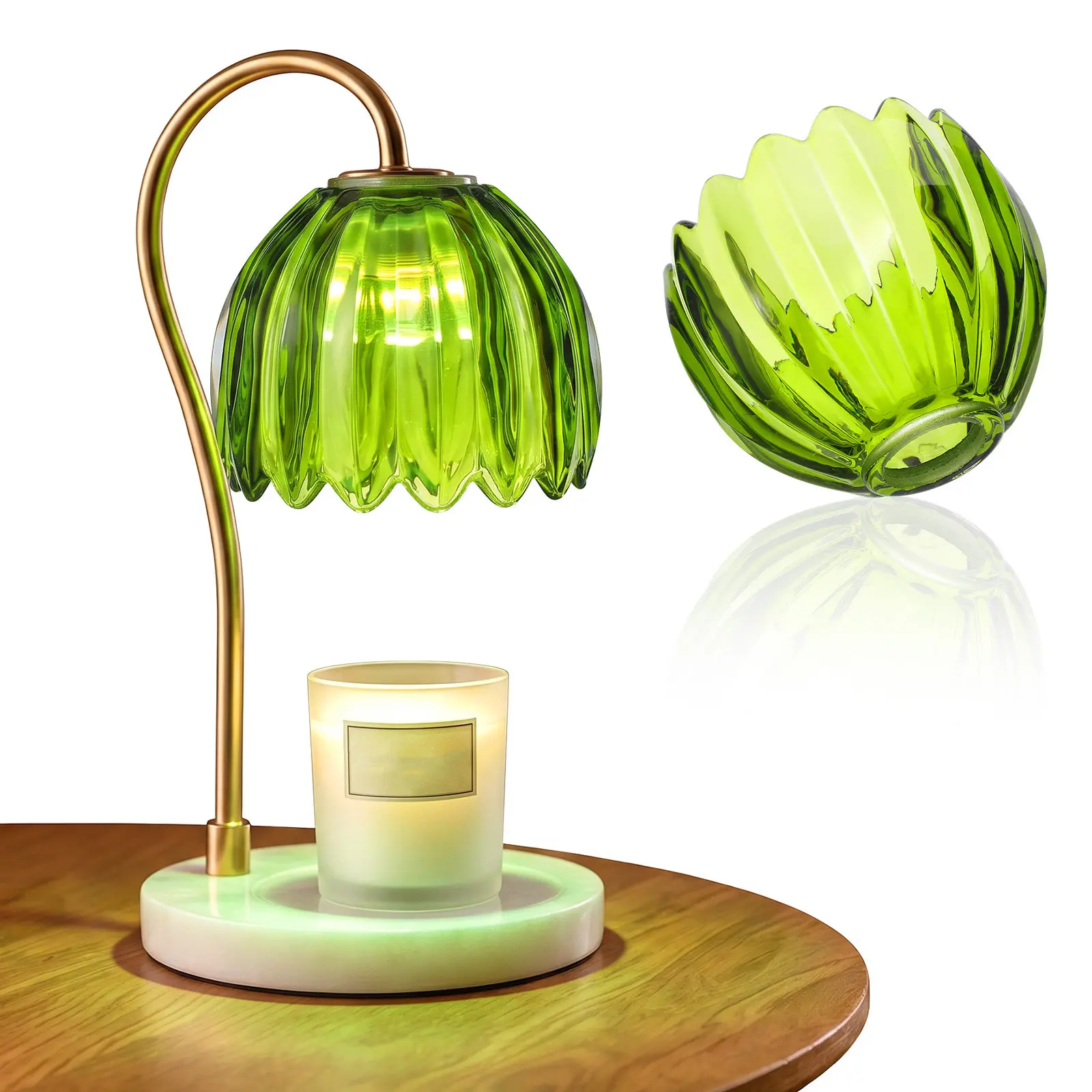 Aroma Lamp Shade Clear Dark Green Glass Lampshade Handcrafting Pendant Light Fixture Cover For Bedroom Hallway Bathroom Decor