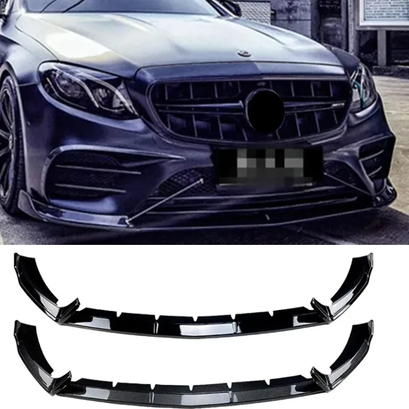 Front Lip Bumper Splitter Diffuser Spoiler Protection For Mercedes Benz E-CLASS E300 E260 W213 2021 2022 2023 AMG