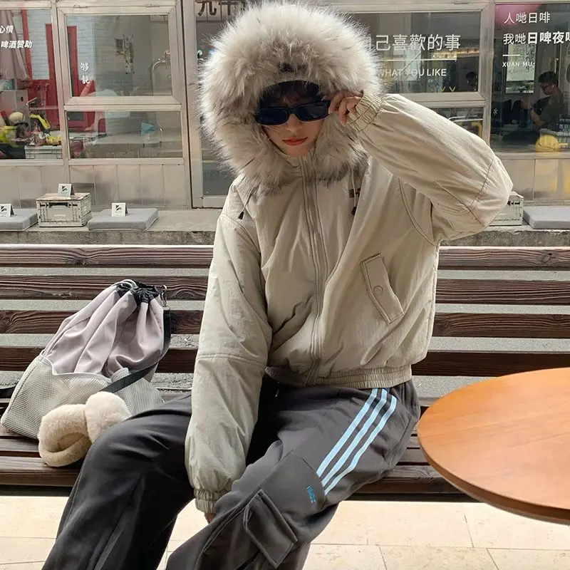 

Парки женские Para Dama Off-Season Модальная смешанная подкладка Укороченные с клапаном и карманами на пуговицах Простые повседневные повседневные консервативные натуральные легкие 2025