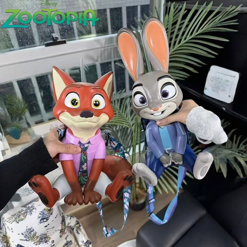 Disney Zootopia 2, Kawaii-förmiger Wasserbecher, Nick Judy, Cartoon-Spielzeug, Anime-Geburtstagsgeschenk für Mädchen und Jungen, Filmware-Dekoration