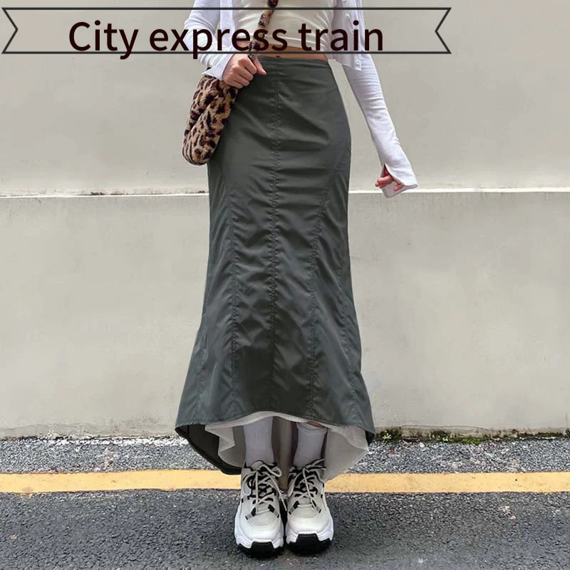 

Повседневная хлопковая юбка с кружевом, приталенная, на бретельках, в стиле миллениум, плиссированная, с асимметричным подолом, средней длины