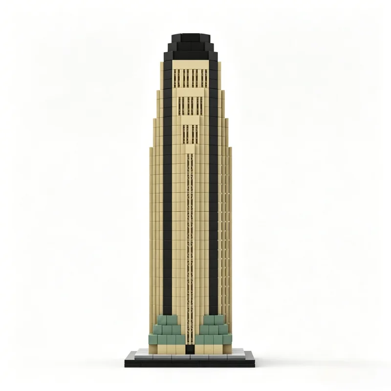 946PCS 1:800 Scale Figueroa at Wilshire Los Angeles Architecture Building Blocks Landmark Skyscraper Model Educational Toy Gift