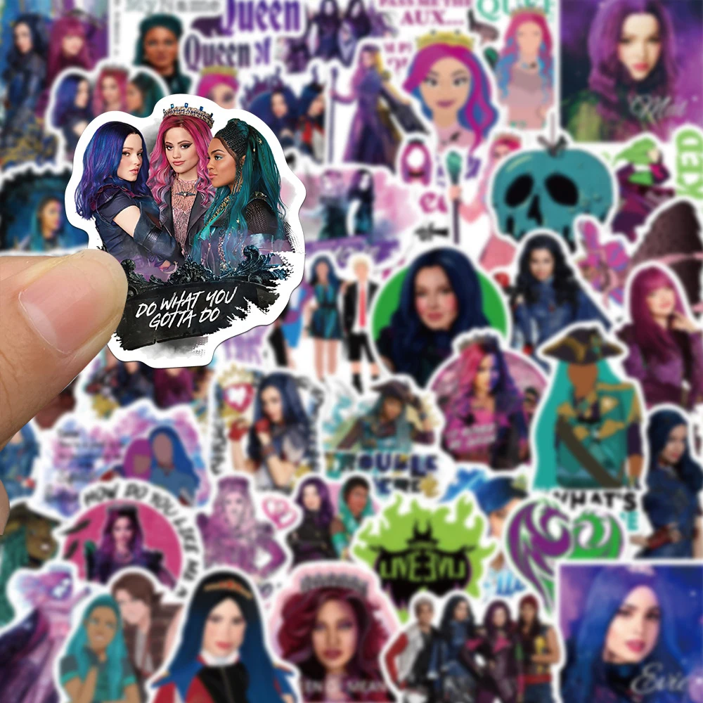 10/30/50pcs Disney Cartoon Stickers Descendants Decals DIY Laptop Luggage Phone Motorcycle Car Waterproof Sticker Children Toy