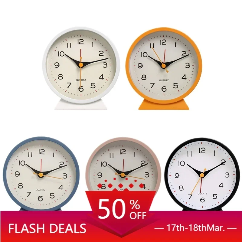 Modern Simple Small Alarm Clock Desktop Decorative Desk Clocks Children's Creative Bedside Luminous Watch Silent Quartz Watch