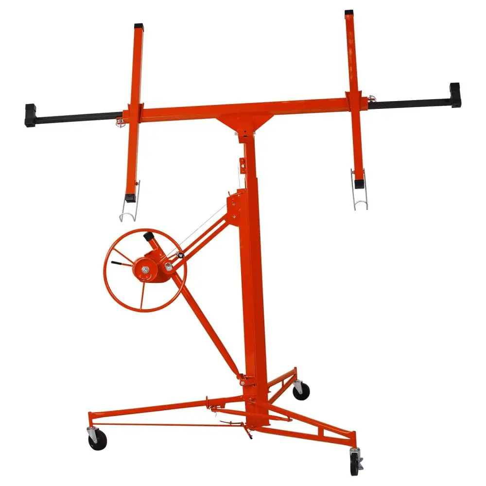 

Drywall Lift 11FT, 150LBS Heavy Duty Sheetrock Hoist with 360° Adjustable Arm & Wheels (Red)
