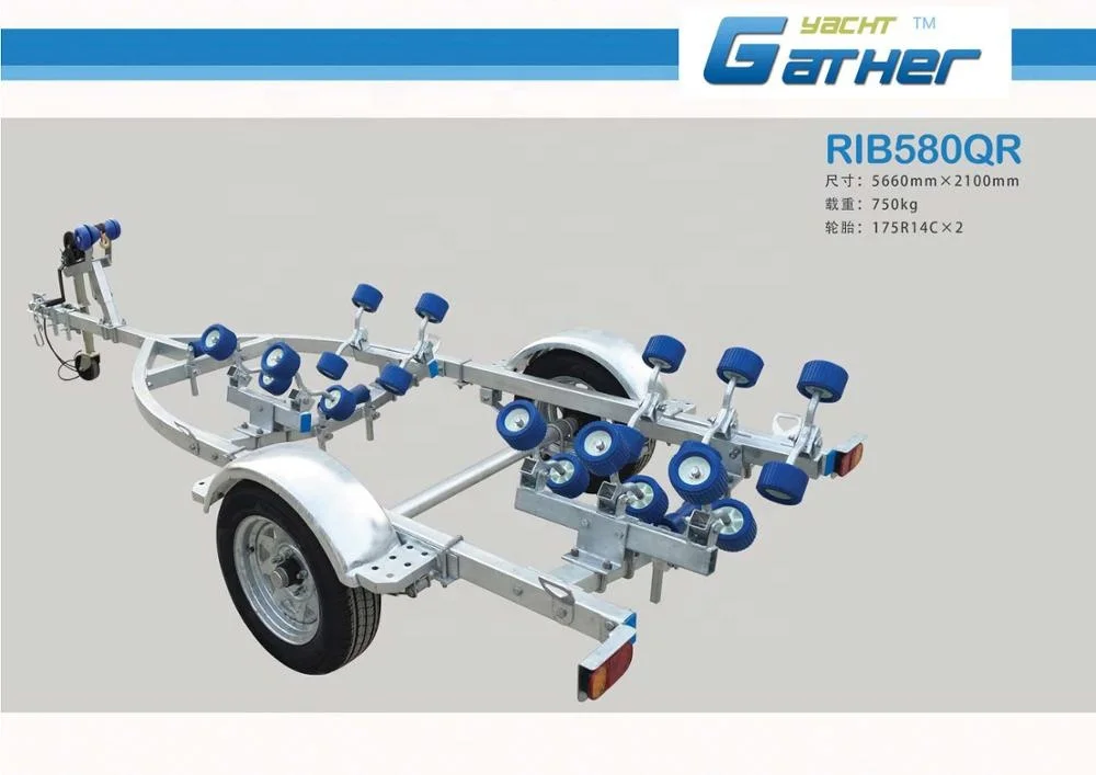 Gather High Quality Rigid Inflatable Boat Trailer for 19ft RIB BOAT