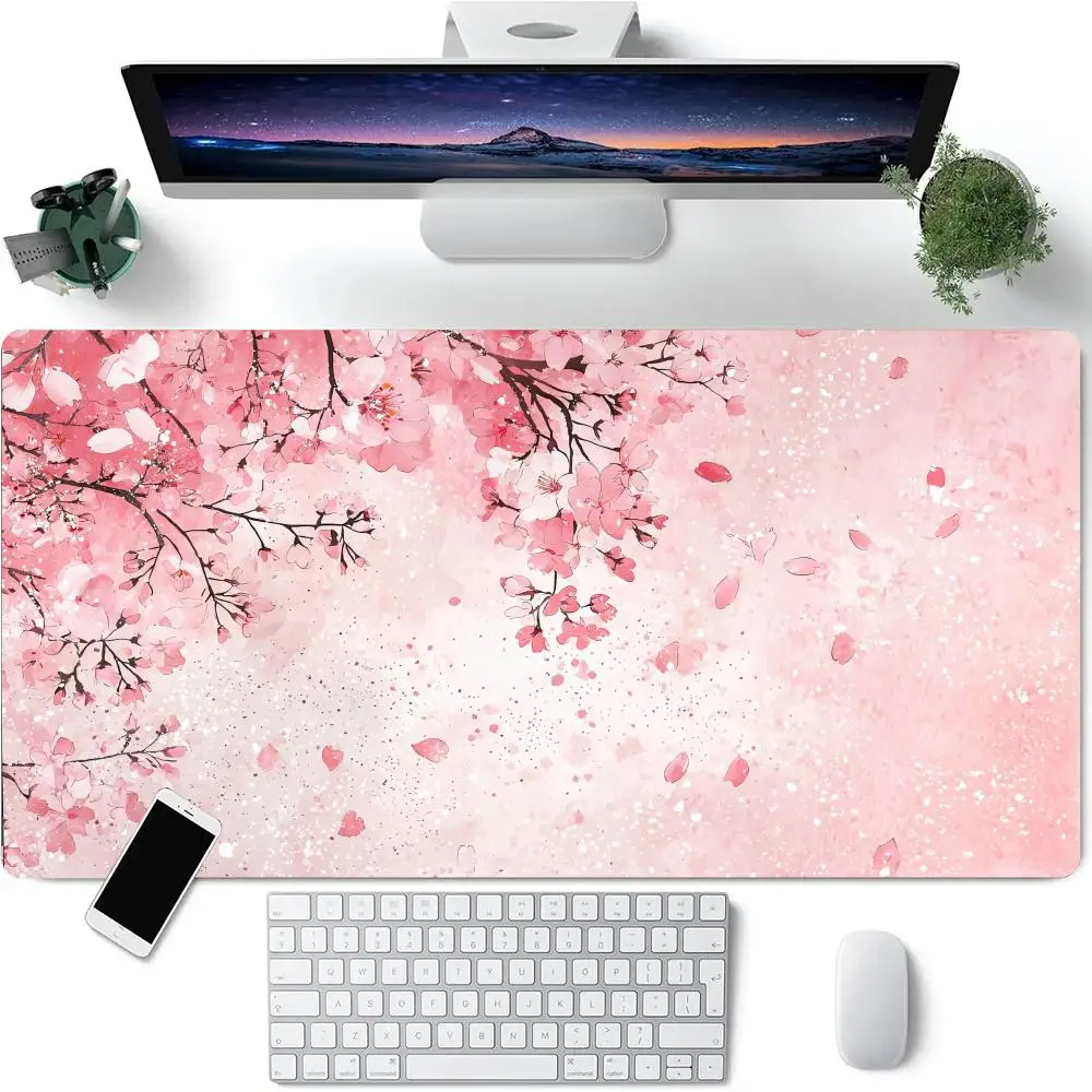 

Japanese Cherry Blossom Vintage Mouse Pad Large Rubber Anti-slip Desk Accessories Mousepad for Office & Gamer Keyboard Decor Mat