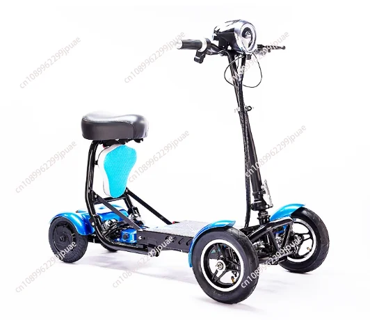 

Foldable Four Wheel Electric Scooter for Old People Seniors Travel Folding Mobility Scooter 4 Wheels 250W Dual Motor Protable